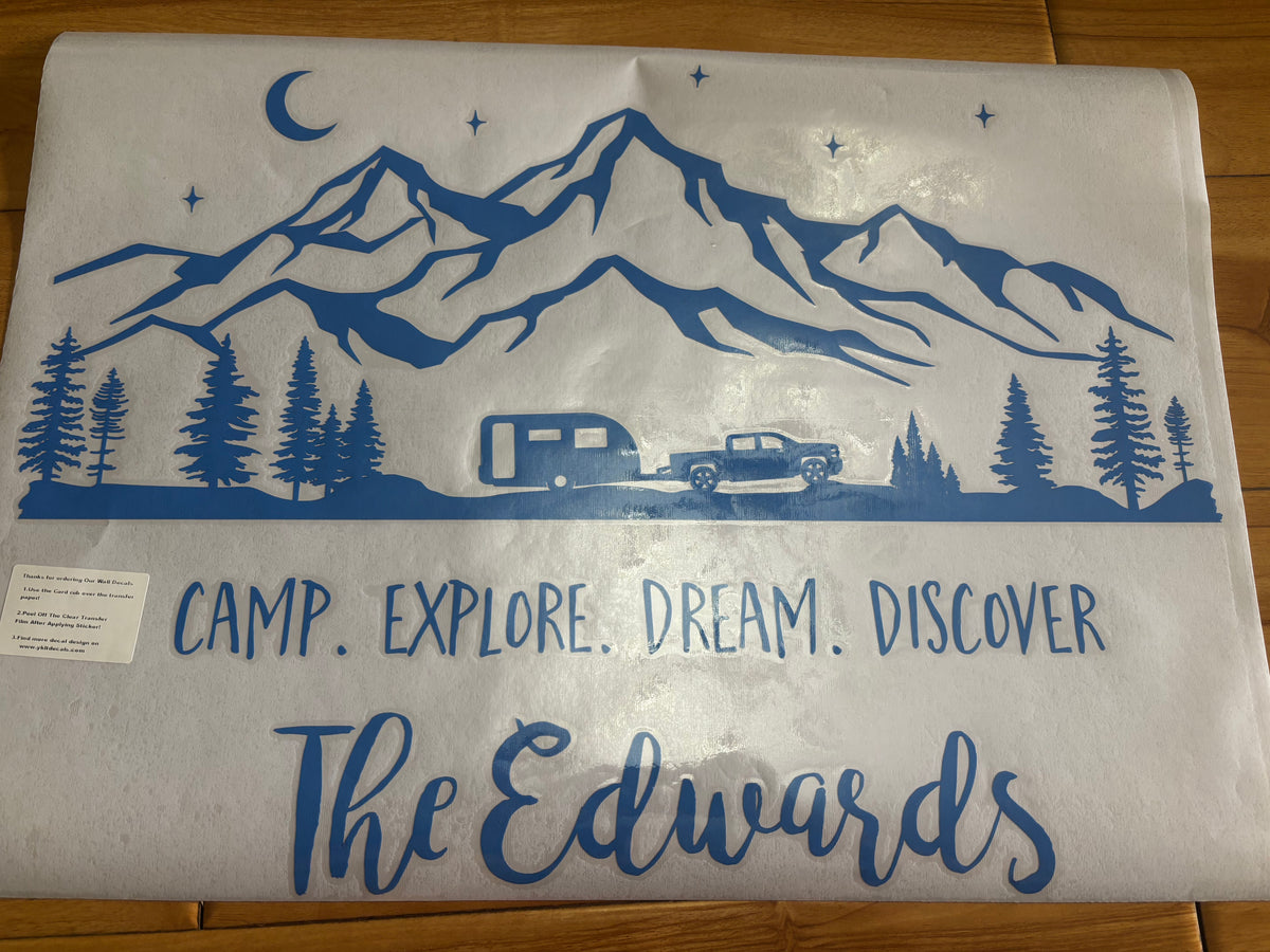 Personalized RV Camper Family Name Wall Decal