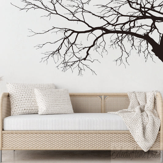 Tree Top Branches Wall Decal Vinyl Sticker Black Tree Wall Decal Black Tree Wall Decals Tree Silhouette Wall Stickers Living Room Wall Decor