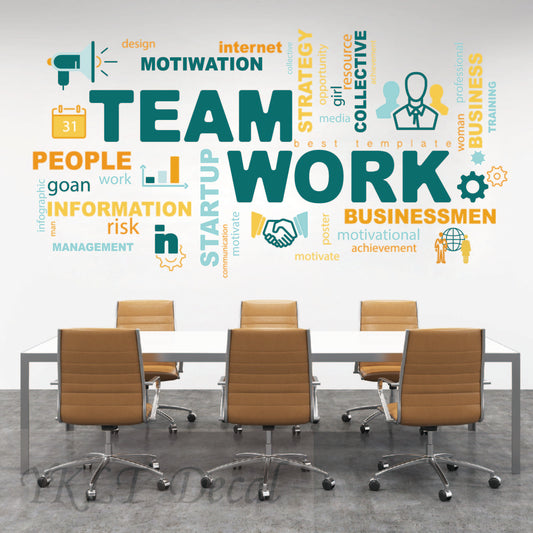 Inspirational teamwork wall stickers vinyl decor for workplace home office