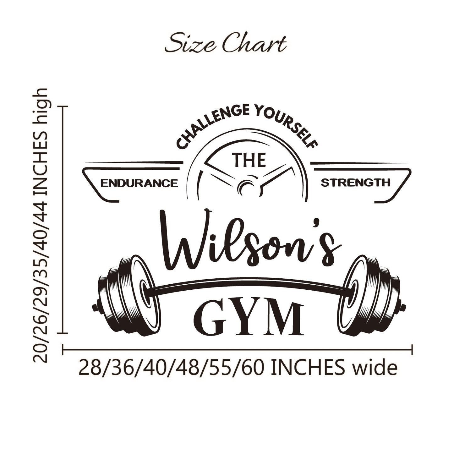 Inspirational Workout Wall Sticker for Garage Gym or Home Decor, Easy Peel and Stick Art for Smooth Surfaces