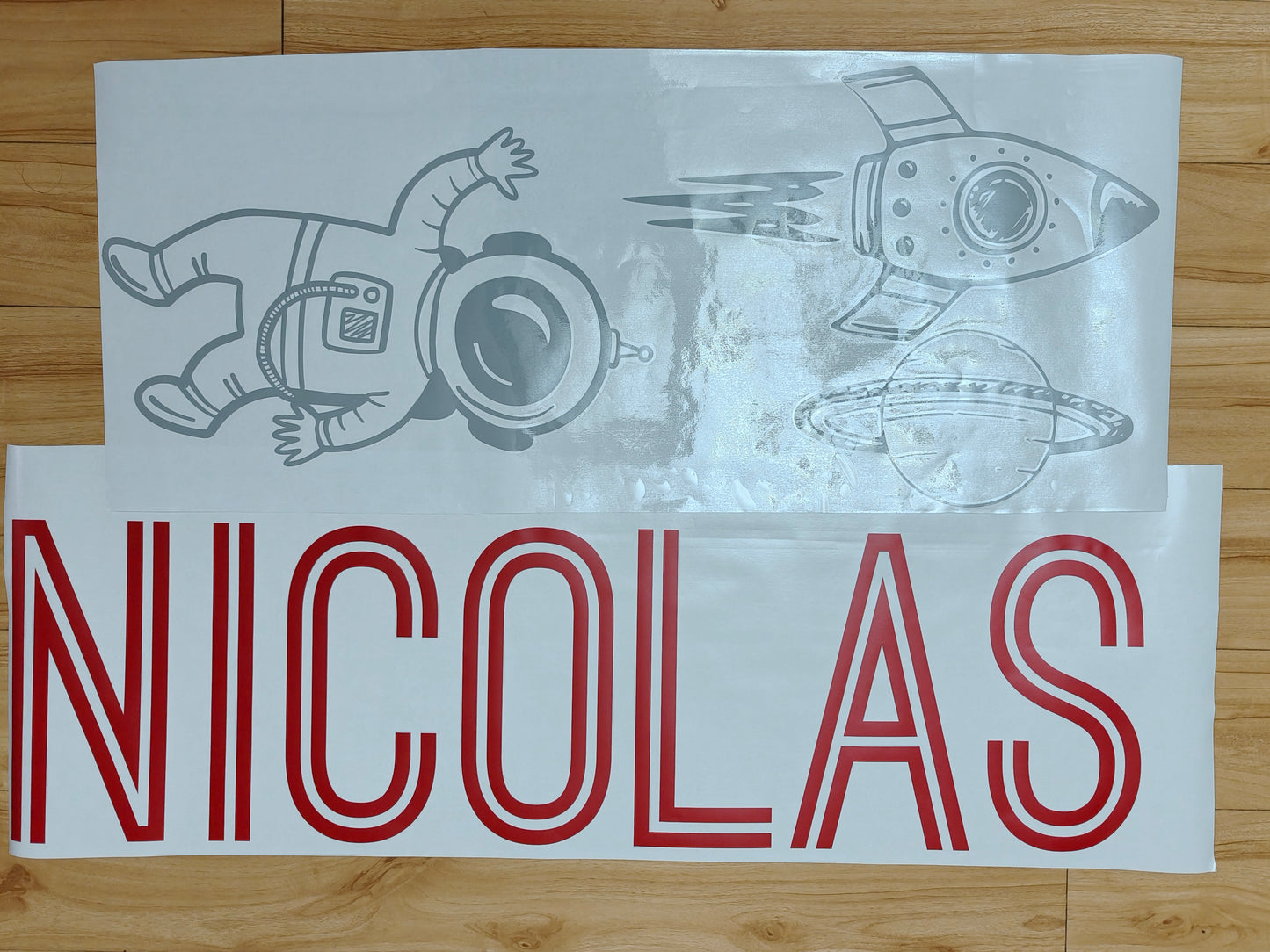 Space adventure wall decals personalized name custom colors for kids playroom