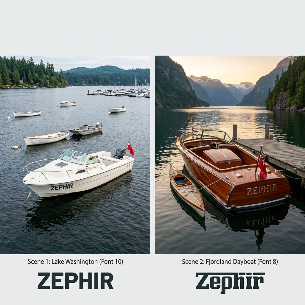 Custom Boat Name Decal - Personalized Marine Vinyl Lettering for Boat Hull & Transom