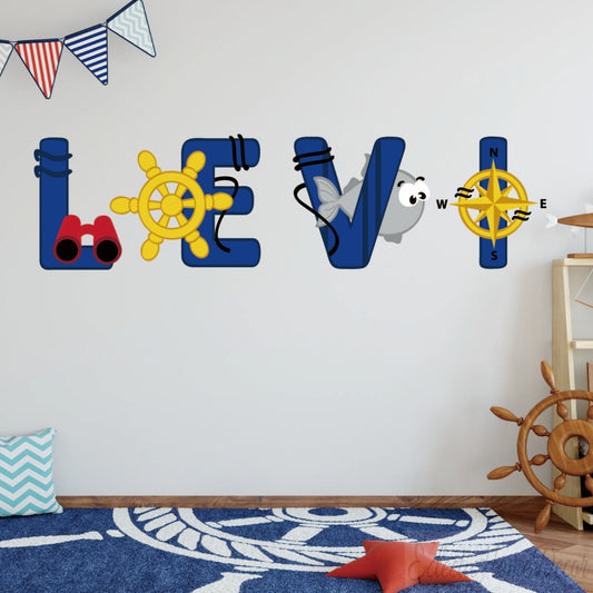 Personalized lighthouse anchor wall decals nautical marine theme for kids nursery
