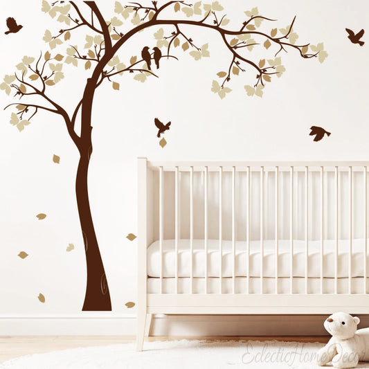 Windblown Cherry Blossom Wall Art – Nursery & Office Decor Vinyl Sticker, Removable Tree Decal for Kids Room, Bedroom, or Workspace