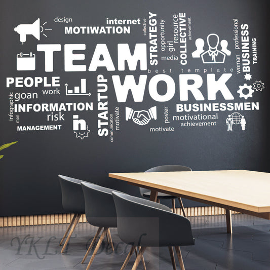 Teamwork Makes the Dream Work wall decals motivational quotes for office
