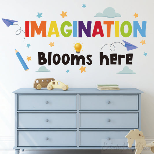Inspirational Wall Decals for Kids – Motivational Quotes Nursery & Playroom Stickers, Bedroom Door Decor, Classroom & Art Room Peel-and-Stick Decoration.