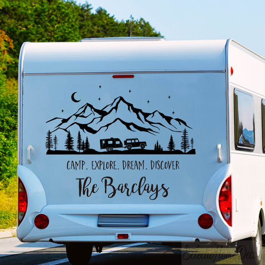 Personalized RV Camper Family Name Wall Decal