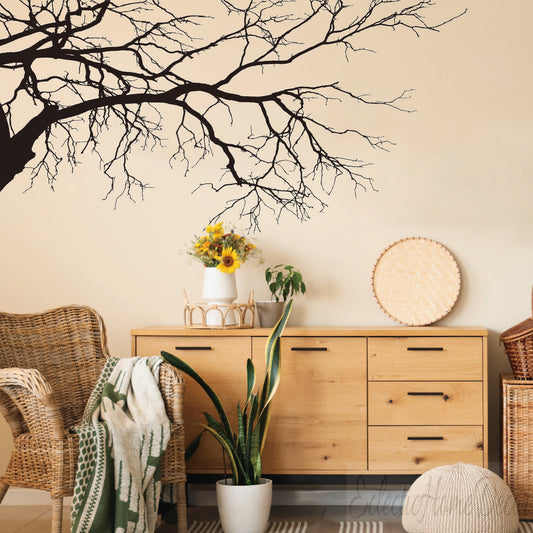 Tree Top Branches Wall Decal Vinyl Sticker Black Tree Wall Decal Black Tree Wall Decals Tree Silhouette Wall Stickers Living Room Wall Decor