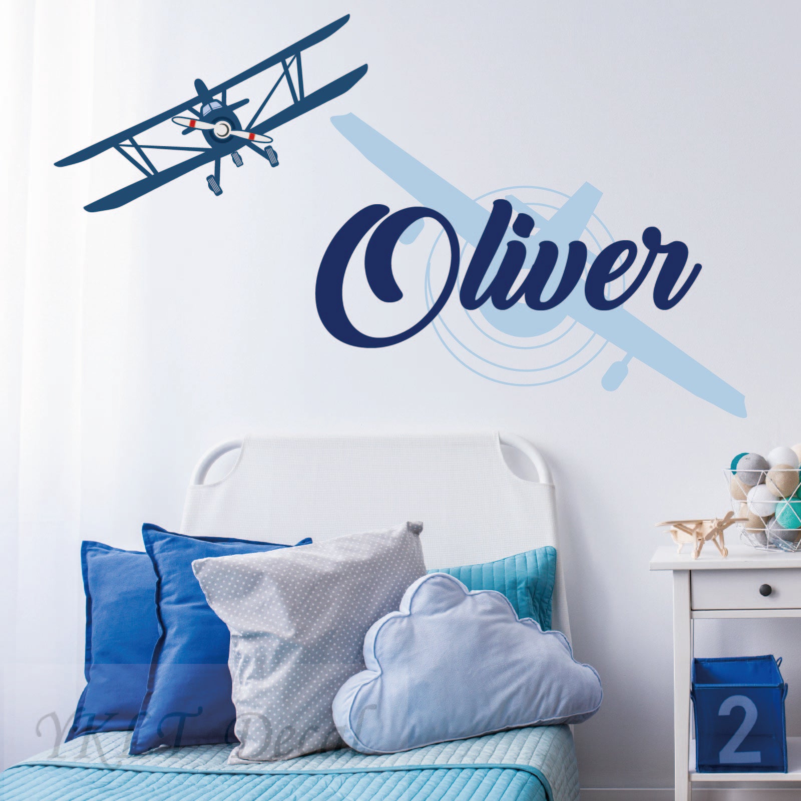 Peel and stick airplane wall decals removable nursery decoration
