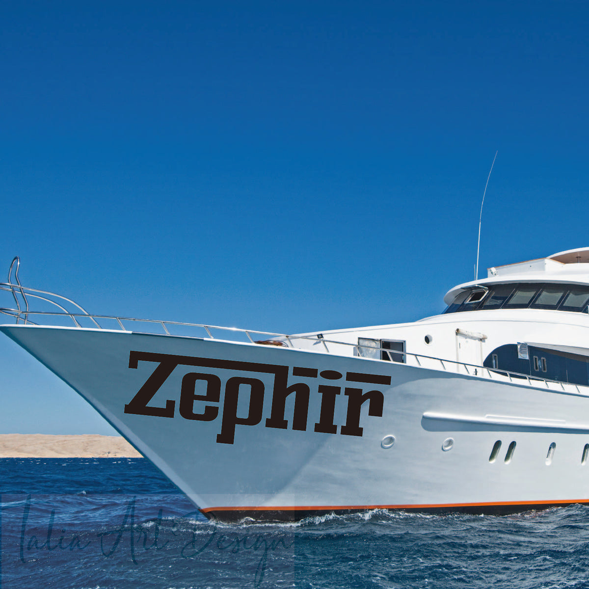 Custom Boat Name Decal - Personalized Marine Vinyl Lettering for Boat Hull & Transom
