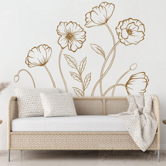 Large Peony Rose Wall Stickers for Apartment Décor Bedroom Artwork Removable Vinyl for Nursery and New Home Living Room