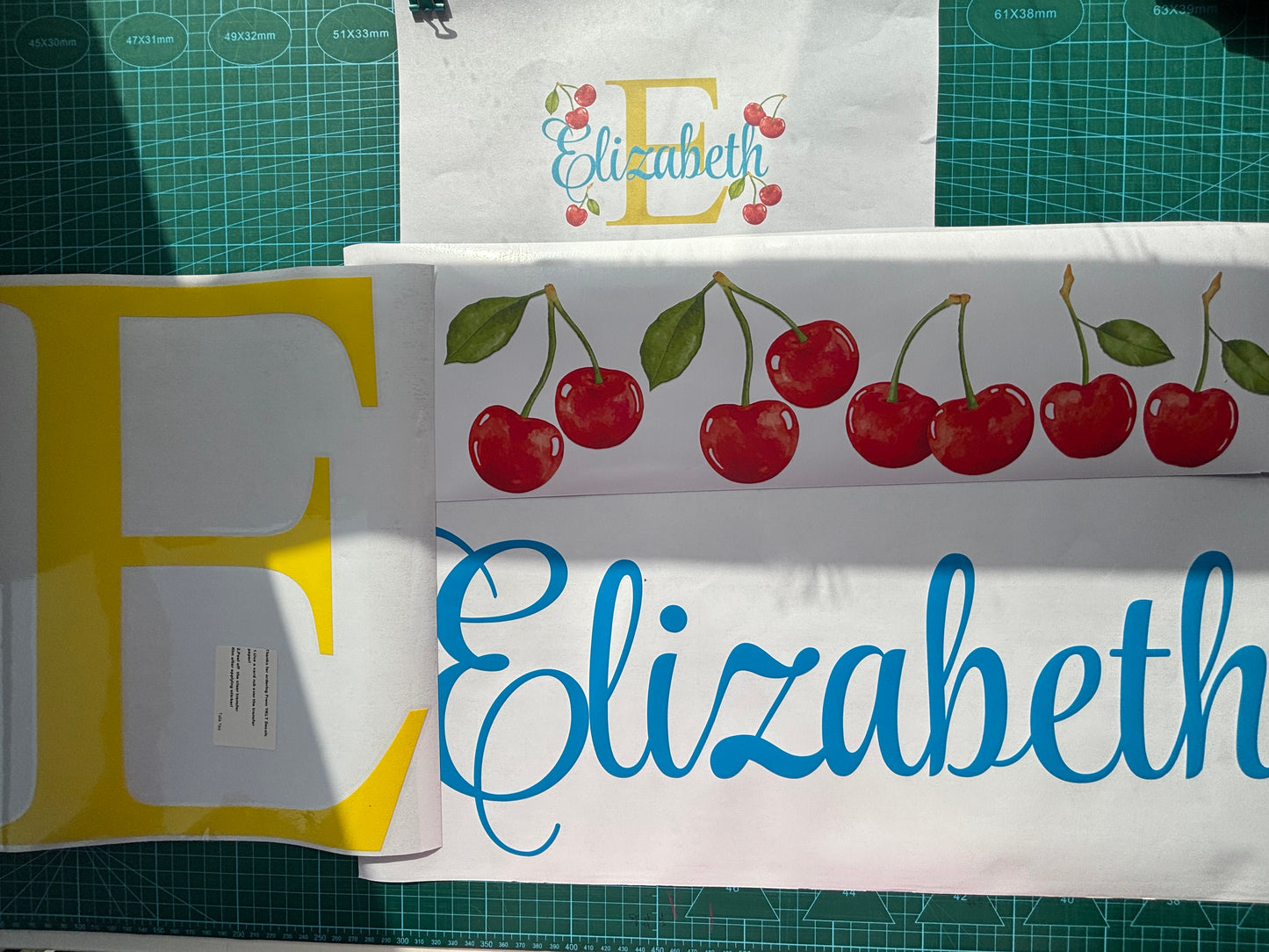 Baby girl bedroom decor cherry wall stickers personalized name custom colors
