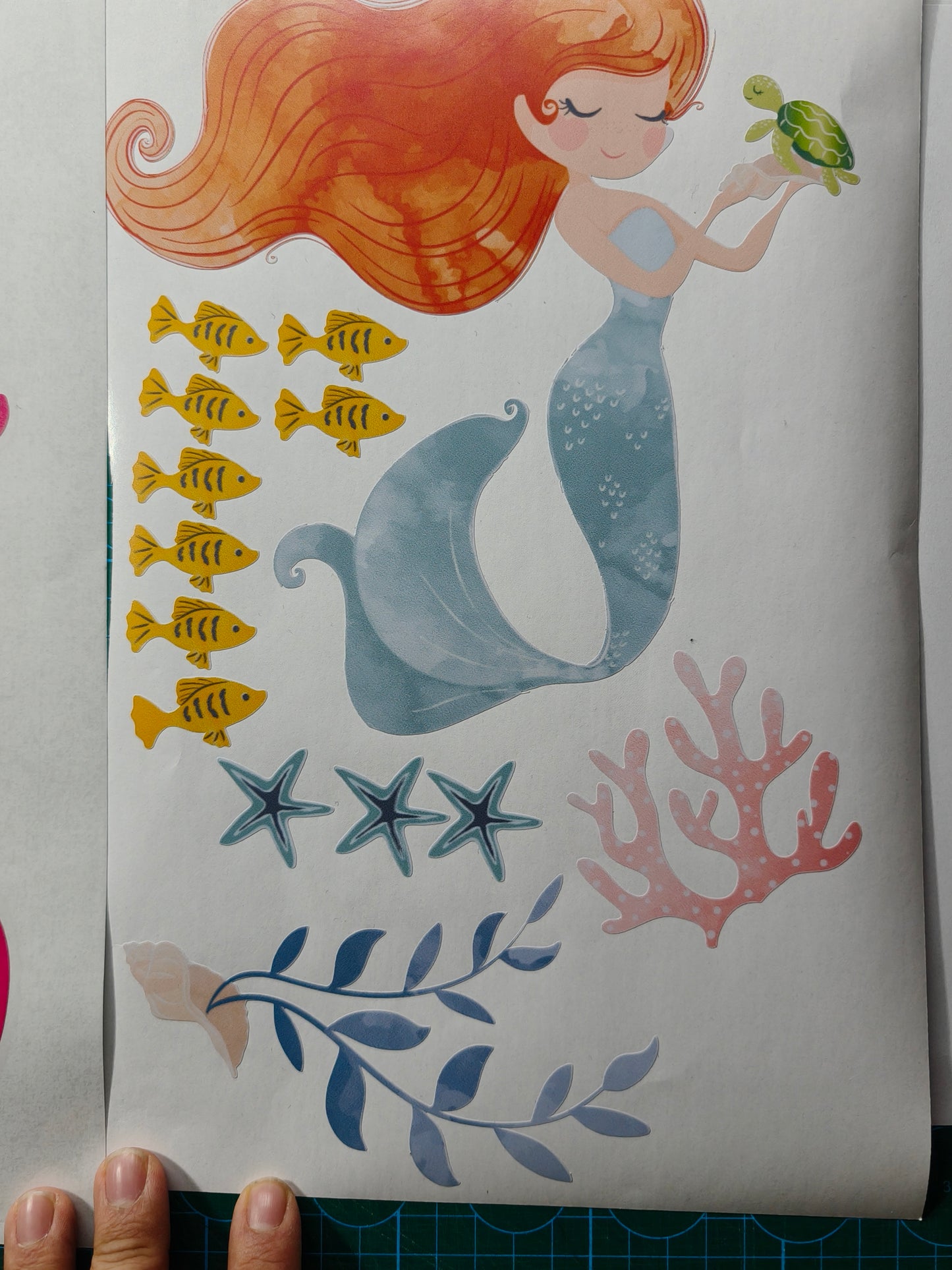 Underwater ocean wall decals mermaid fish stickers for girls bedroom
