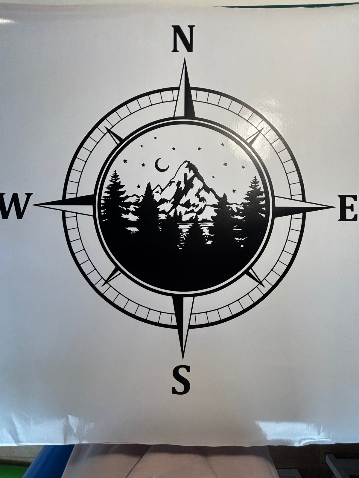 Adventure Compass Mountain Decal for RV, Camper & Car