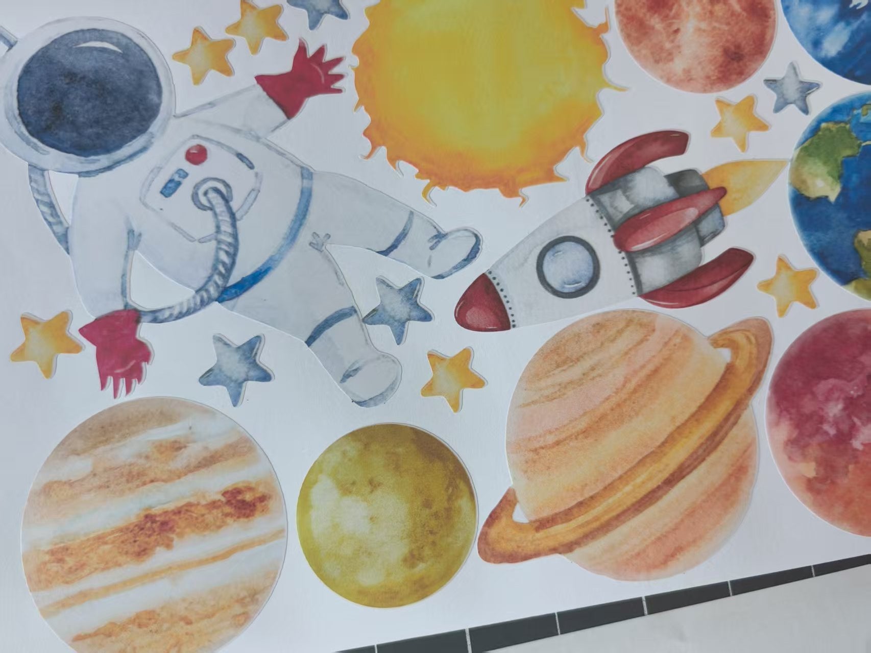 Universe wall stickers personalized name cosmic theme for kids playroom
