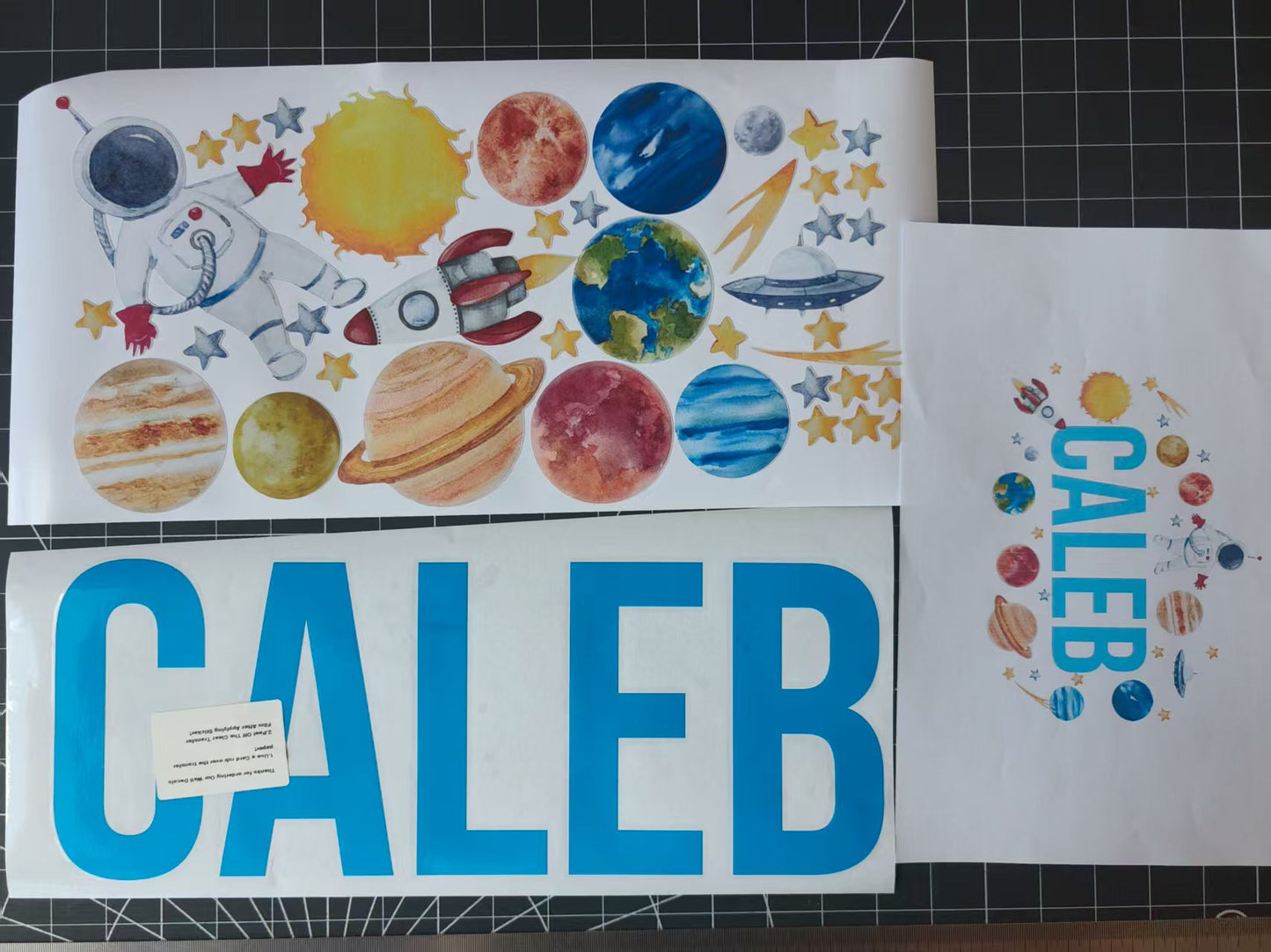 Kids room decor planets wall stickers personalized astronaut universe
