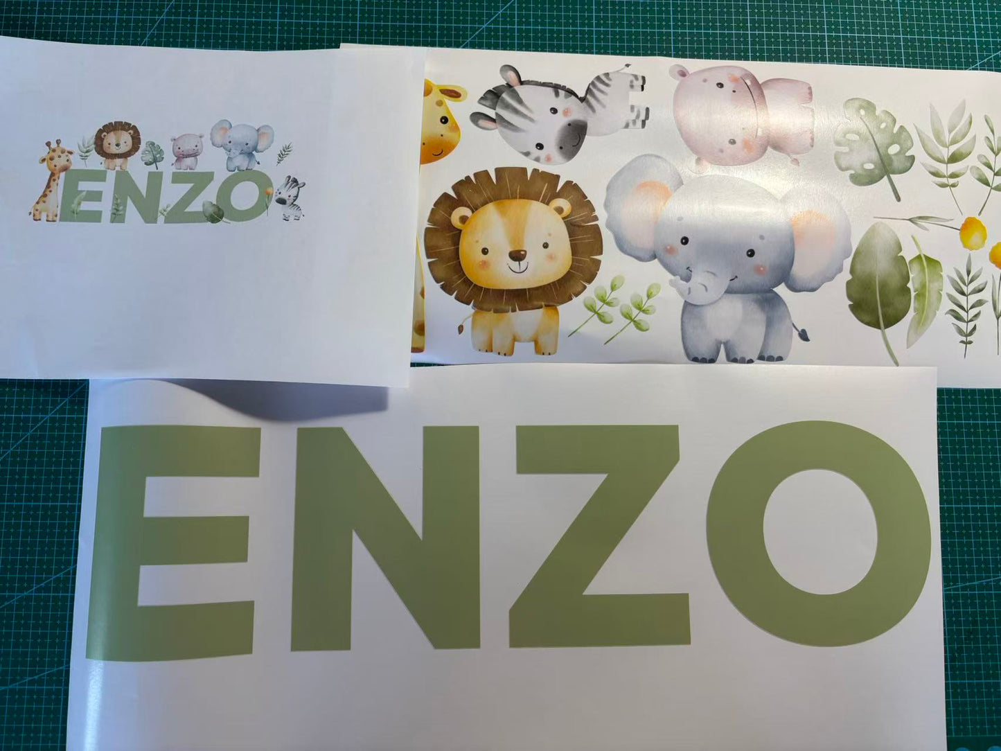 Personalized Jungle Wall Decals - Safari Animal Name Stickers for Nursery, Kids Room Decor, Peel & Stick Baby Boy/Girl Jungle Theme Wall Art