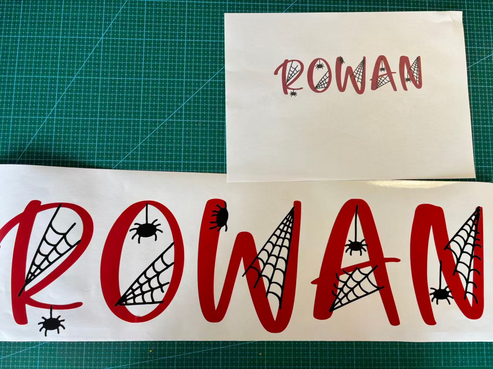 Spider-themed wall decor personalized name stickers for kids bedroom
