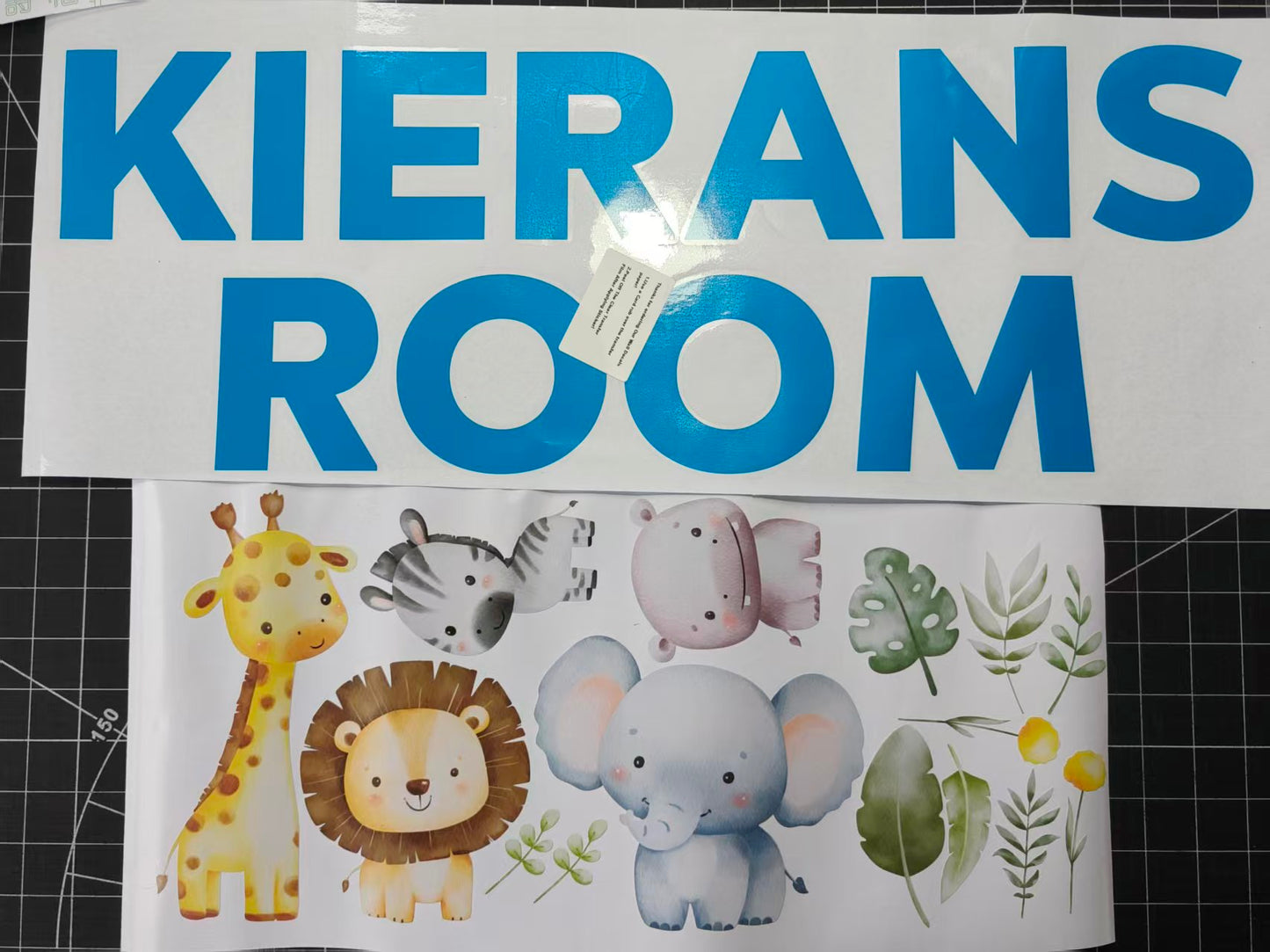 Personalized Jungle Wall Decals - Safari Animal Name Stickers for Nursery, Kids Room Decor, Peel & Stick Baby Boy/Girl Jungle Theme Wall Art