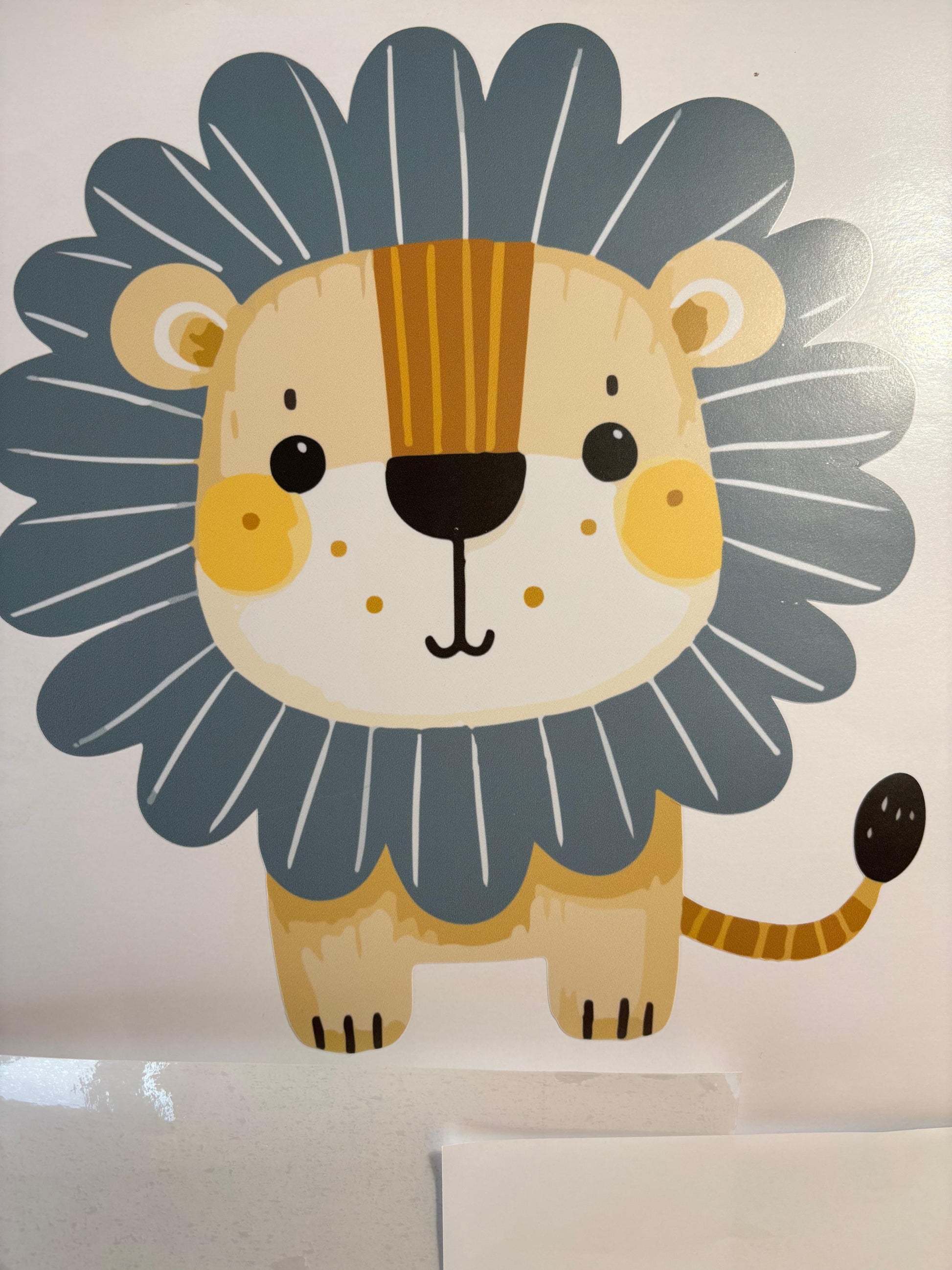 Kids nursery wall art personalized name with lion safari animal custom colors
