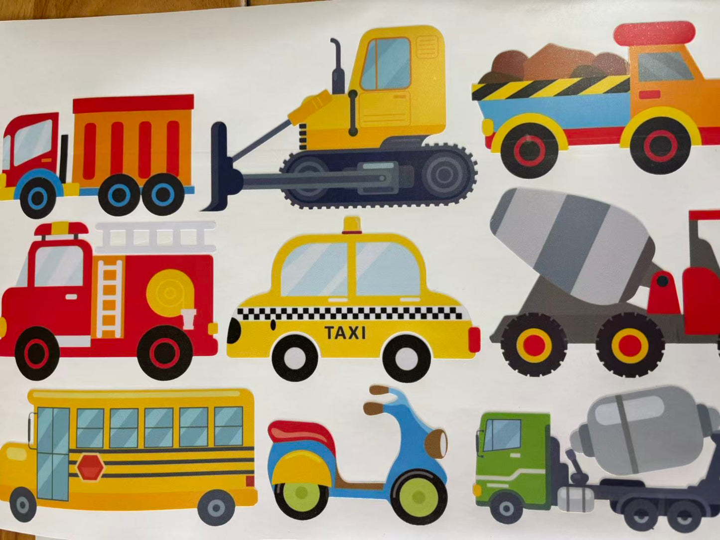 Construction vehicle wall stickers personalized transportation for kids bedroom
