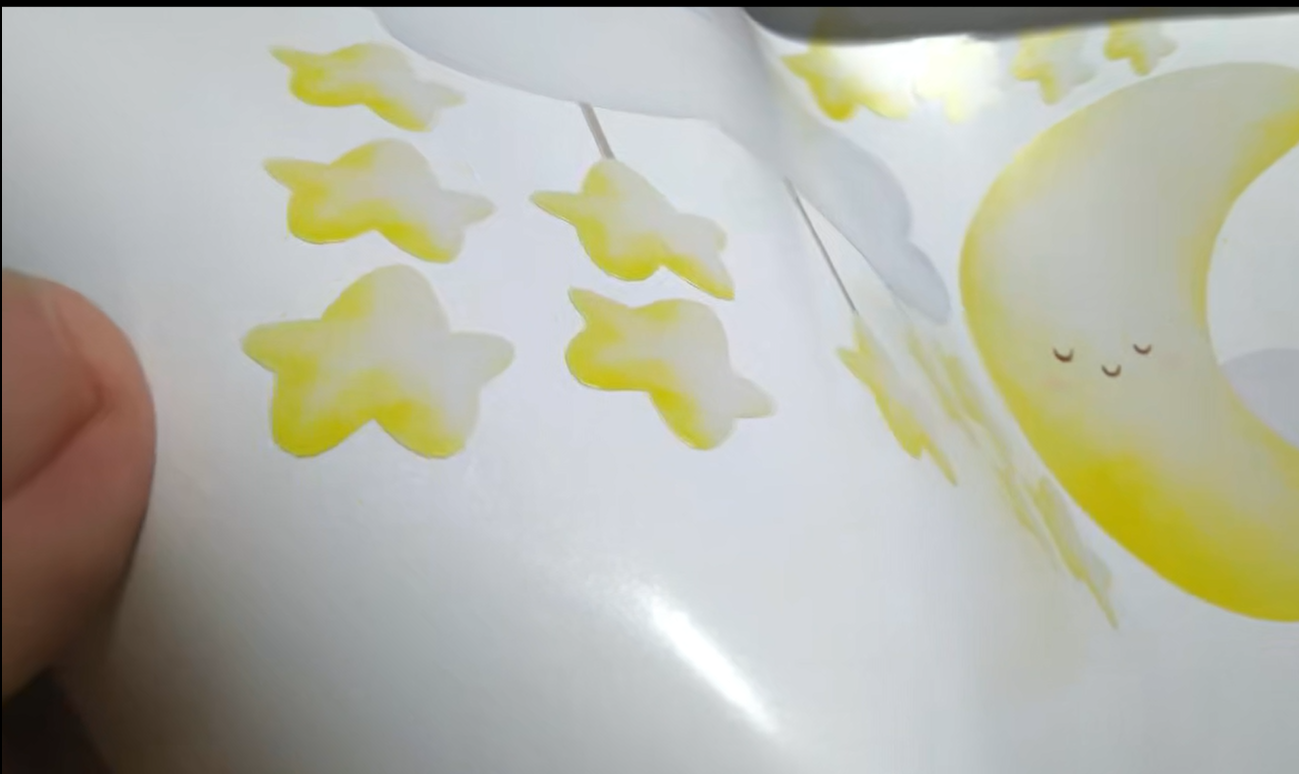 Rainbow nursery decor moon stars wall decals personalized custom colors
