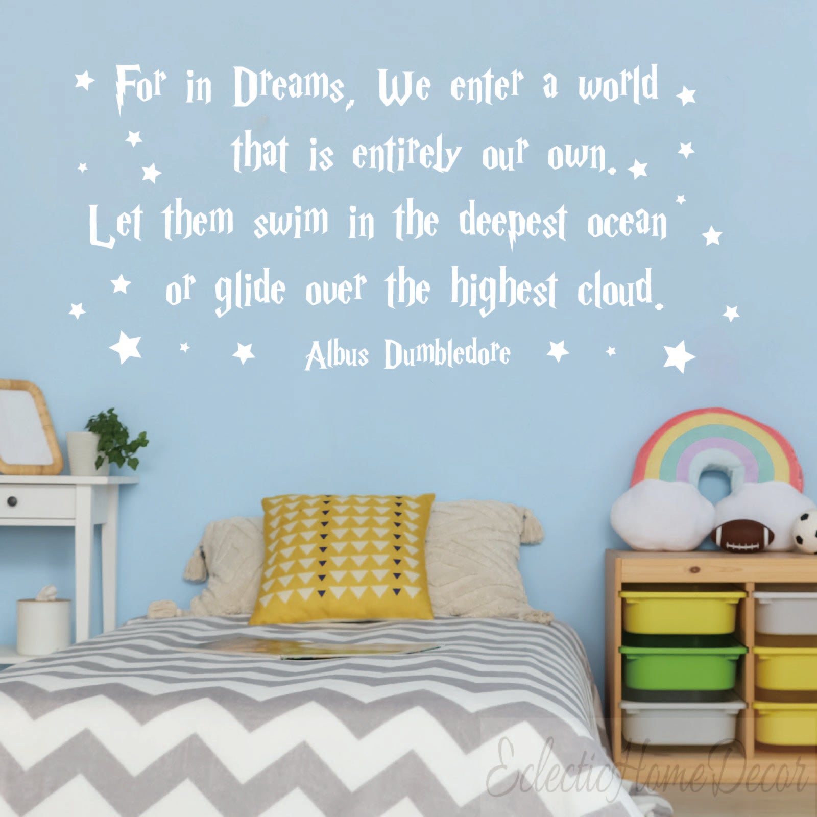 Kids bedroom sweet dreams wall decal - peel and stick nursery vinyl art
