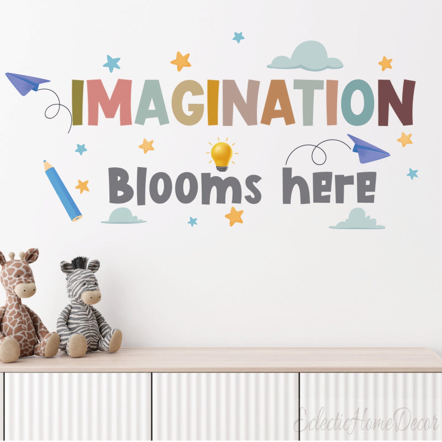 Inspirational Wall Decals for Kids – Motivational Quotes Nursery & Playroom Stickers, Bedroom Door Decor, Classroom & Art Room Peel-and-Stick Decoration.