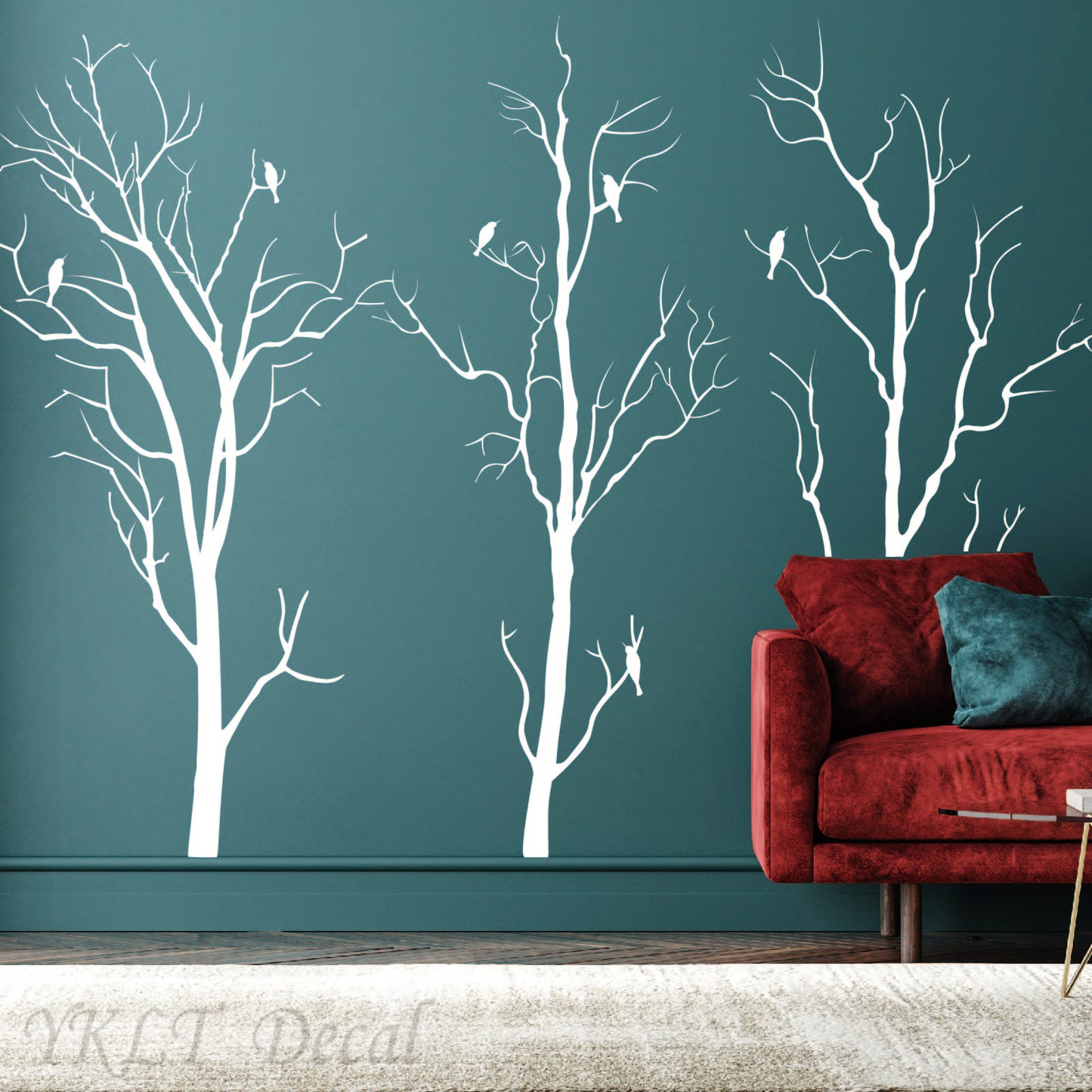 Forest tree vinyl stickers winter branches wall art for nursery decor
