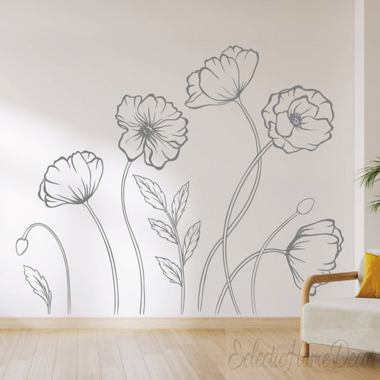 Large Peony Rose Wall Stickers for Apartment Décor Bedroom Artwork Removable Vinyl for Nursery and New Home Living Room