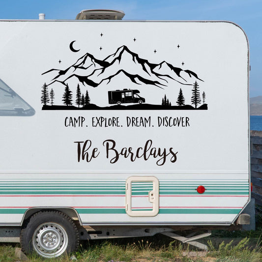 Personalized RV Camper Family Name Wall Decal