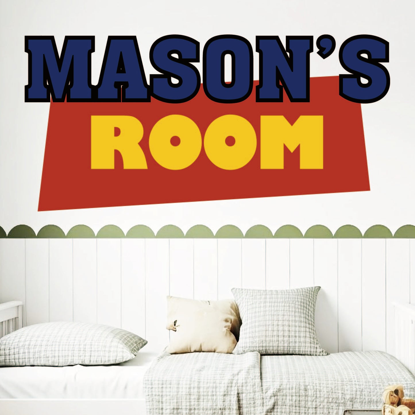 Custom name 3D wall art toy room stickers colorful for kids bedroom
