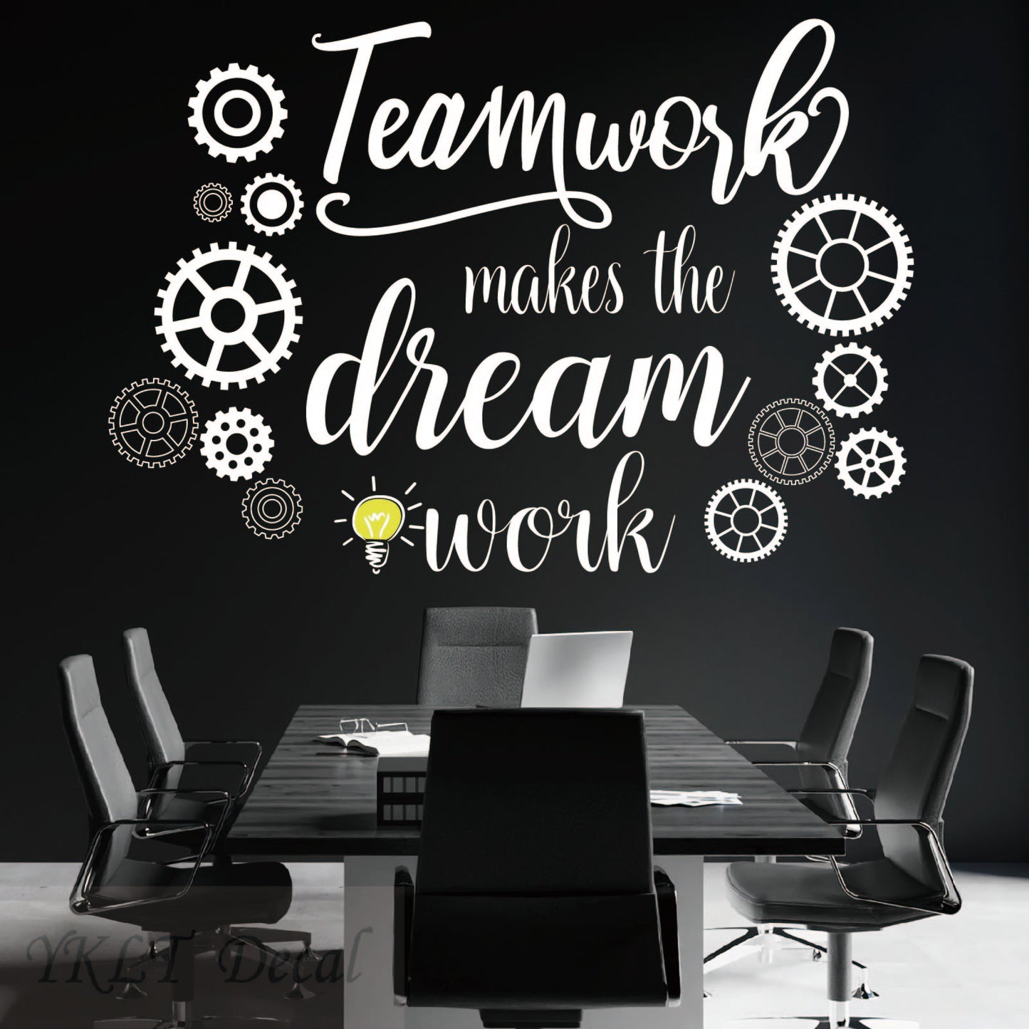Motivational teamwork wall stickers vinyl decor for workplace home office
