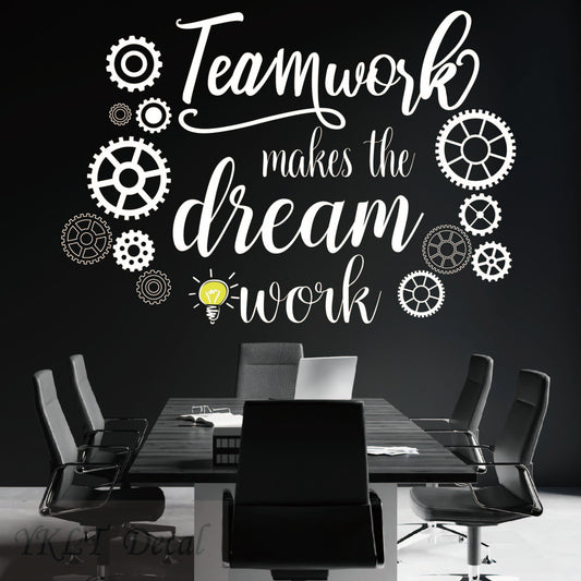 Motivational teamwork wall stickers vinyl decor for workplace home office
