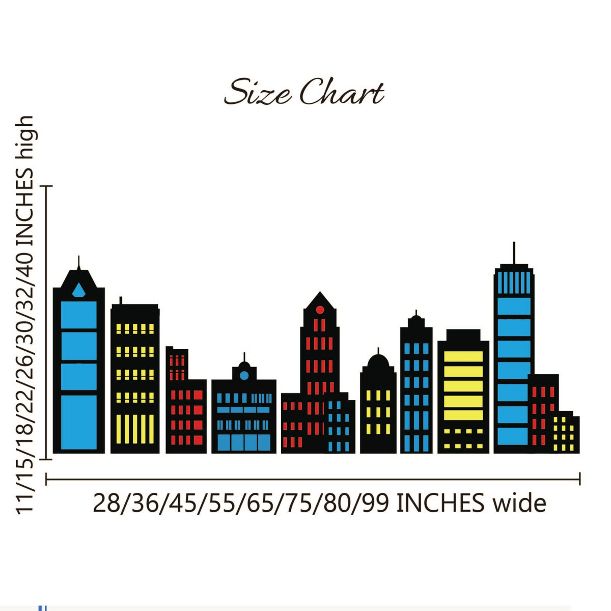 Superhero City Skyline Wall Decals for Kids Rooms