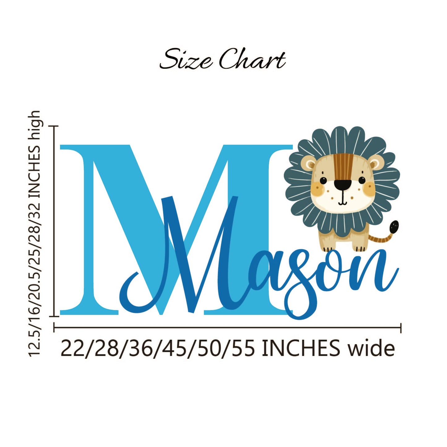 Peel and stick lion wall decals removable nursery decoration
