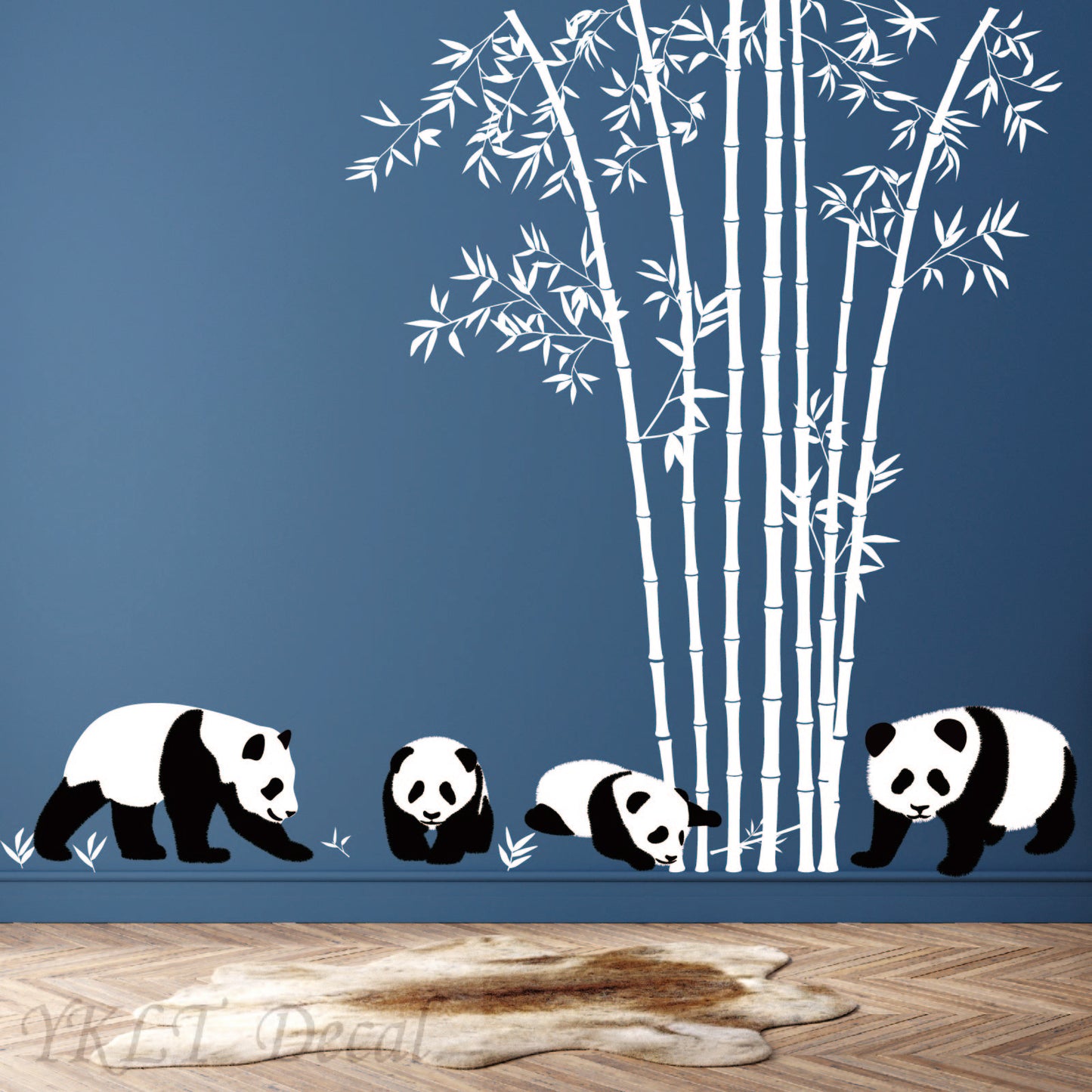 Peel and stick panda wall decals removable nursery playroom decoration
