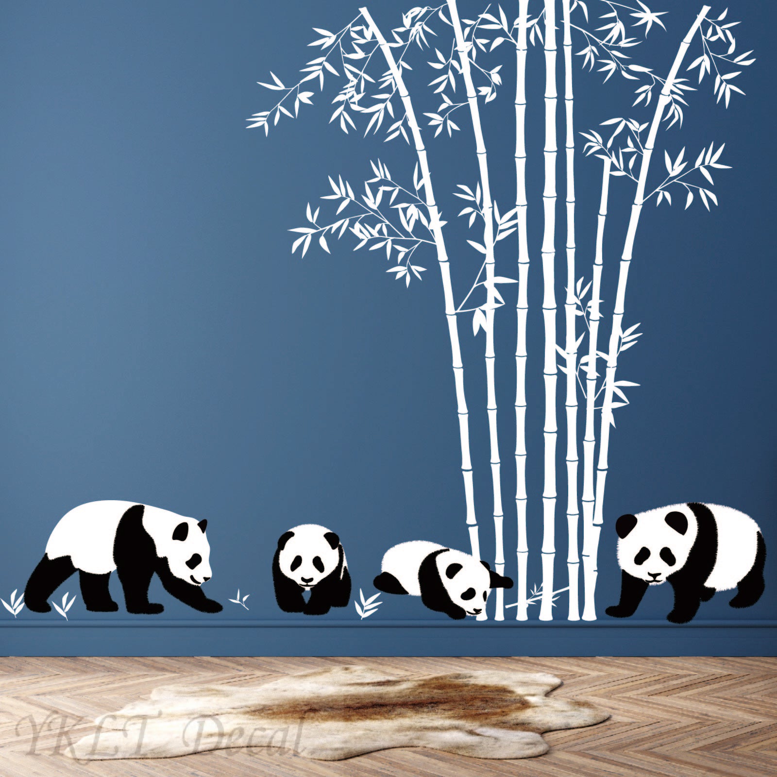 Peel and stick panda wall decals removable nursery playroom decoration
