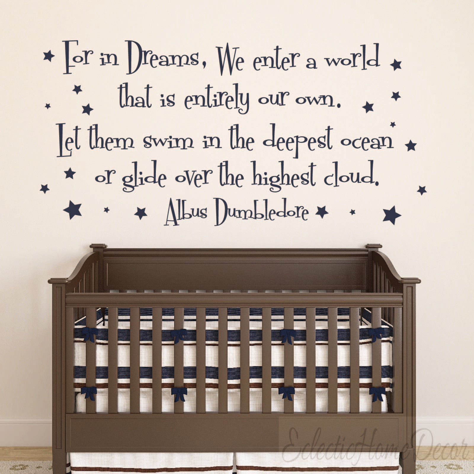 Kids bedroom sweet dreams wall decal - peel and stick nursery vinyl art
