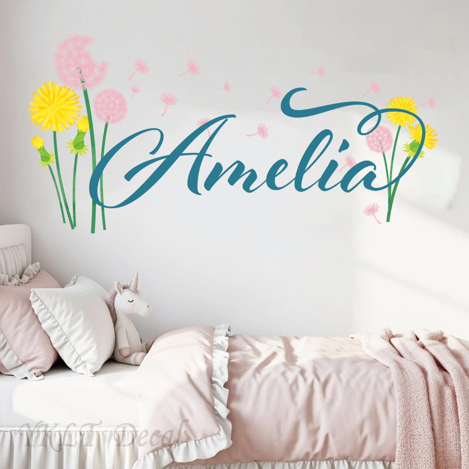 Peel and stick dandelion wall decals removable nursery decoration
