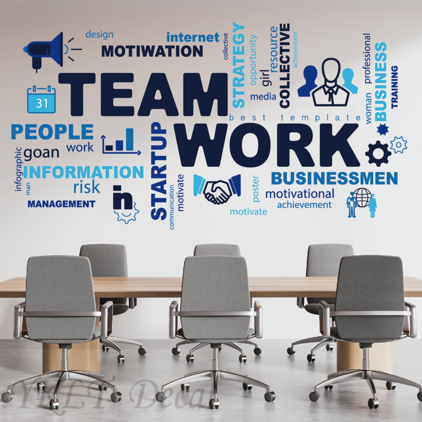 Peel and stick motivational wall decals removable office decoration
