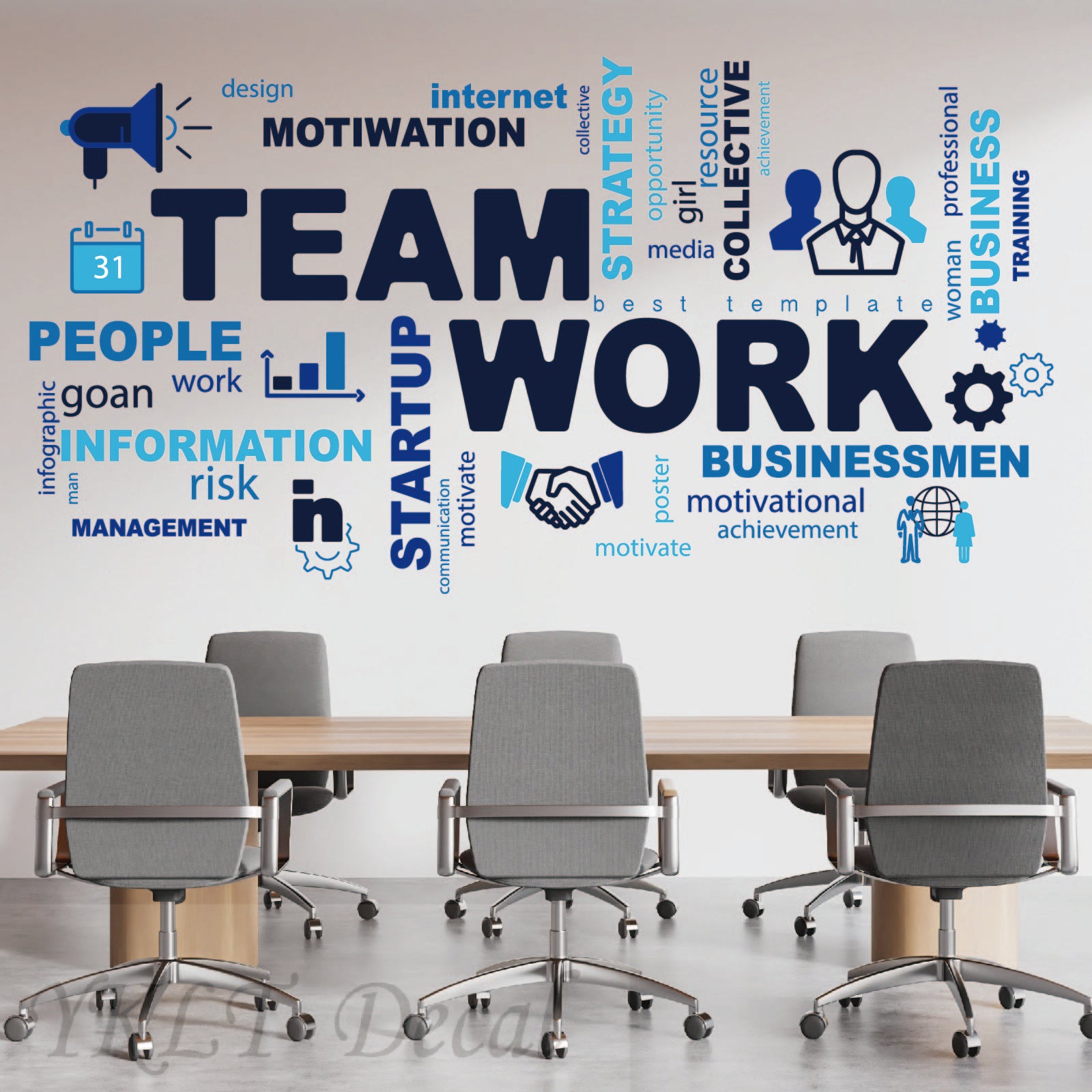 Peel and stick motivational wall decals removable office decoration
