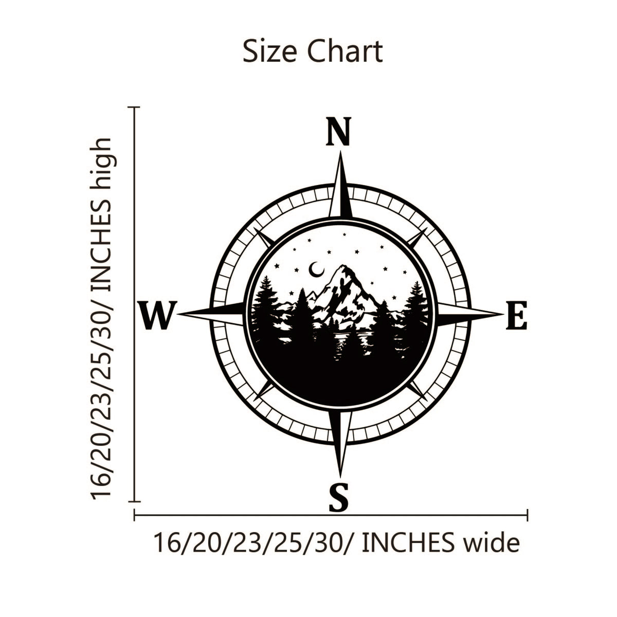 Adventure Compass Mountain Decal for RV, Camper & Car