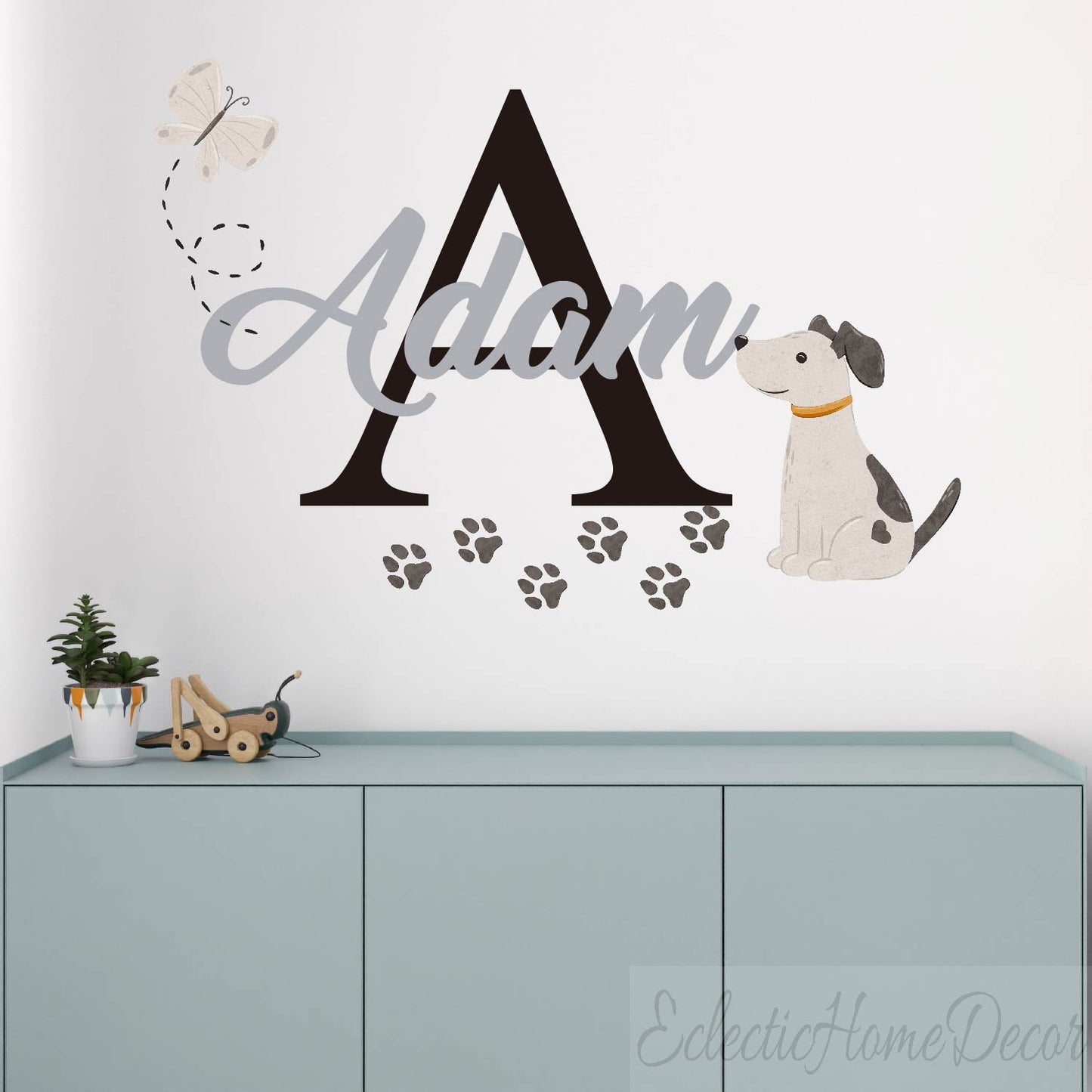 Peel and stick dog wall decals removable nursery bedroom decoration
