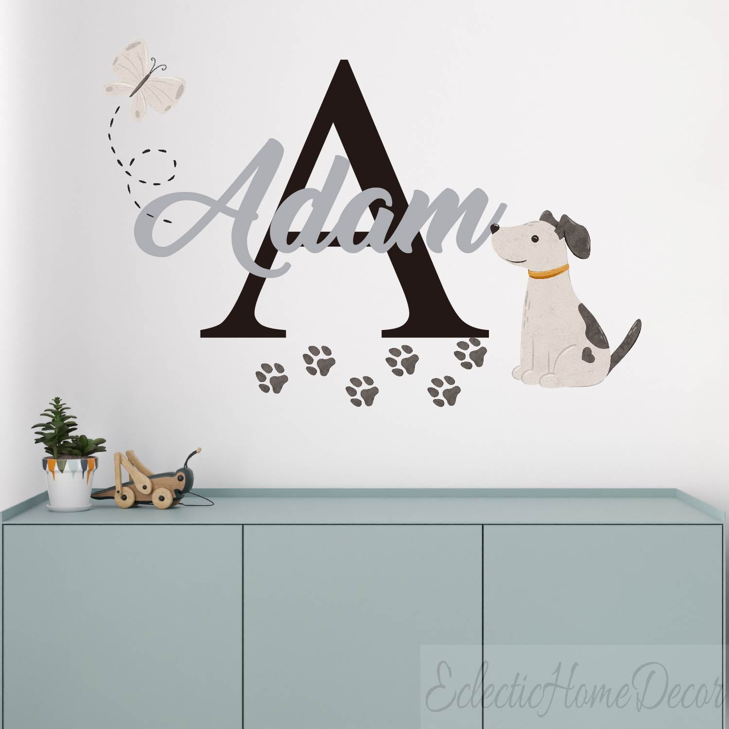 Peel and stick dog wall decals removable nursery bedroom decoration
