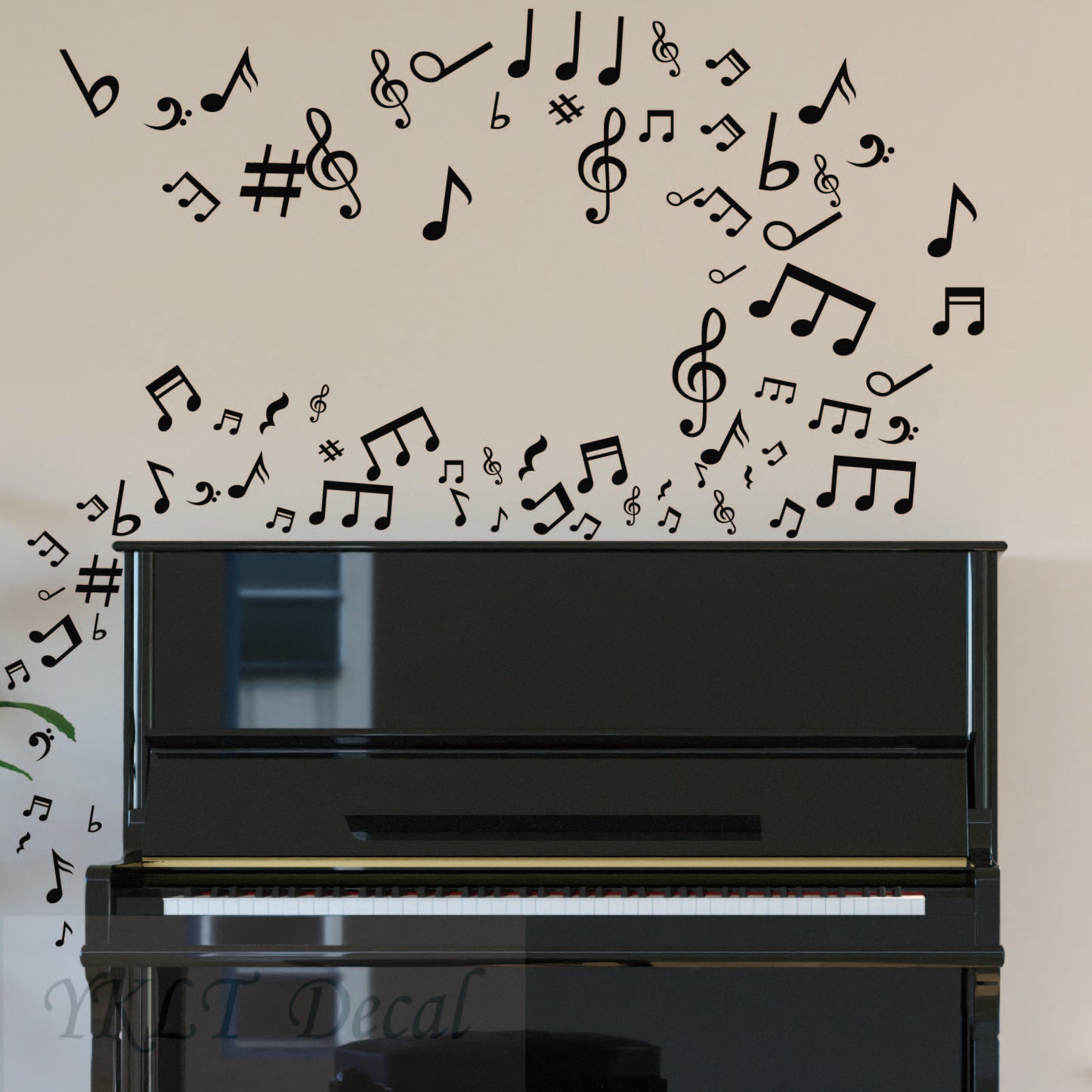 Peel and stick music note wall decals removable classroom decoration
