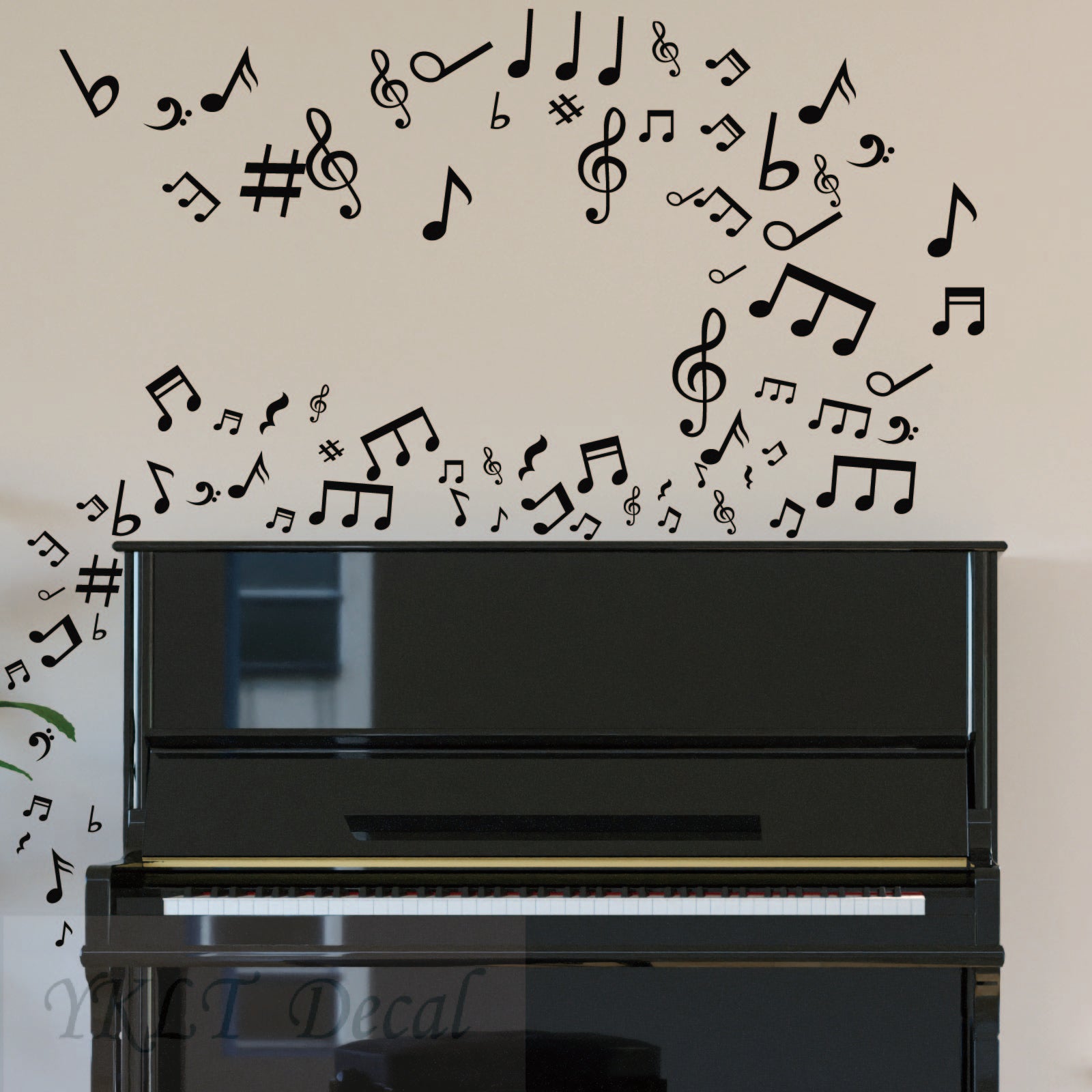Peel and stick music note wall decals removable classroom decoration
