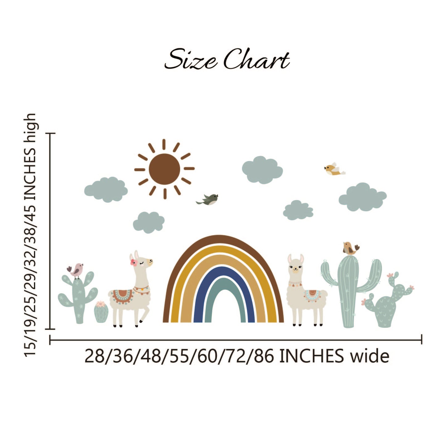 Peel and stick llama wall decals removable nursery decoration
