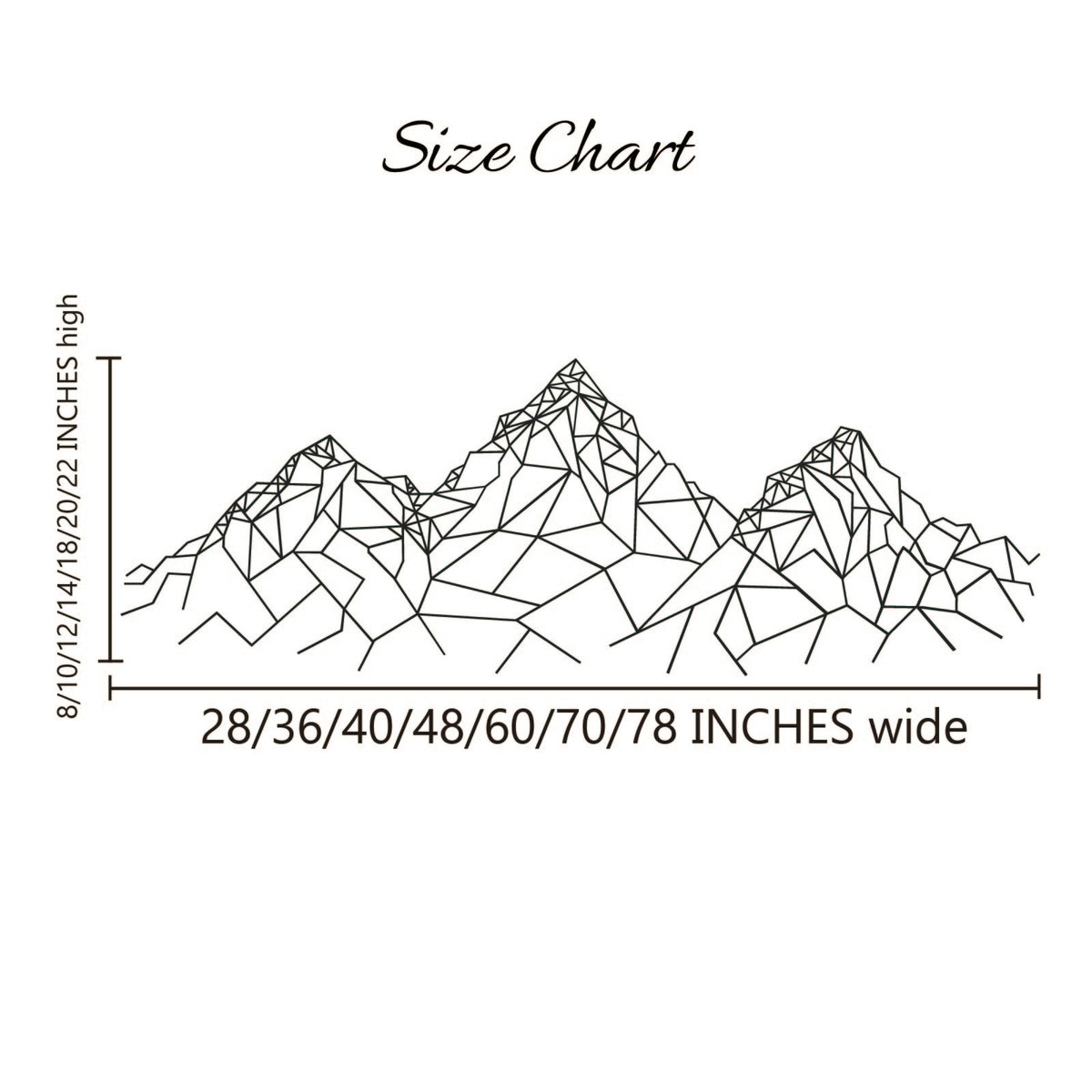 Geometric Mountain Wall Decals - Modern Line Art Vinyl Stickers