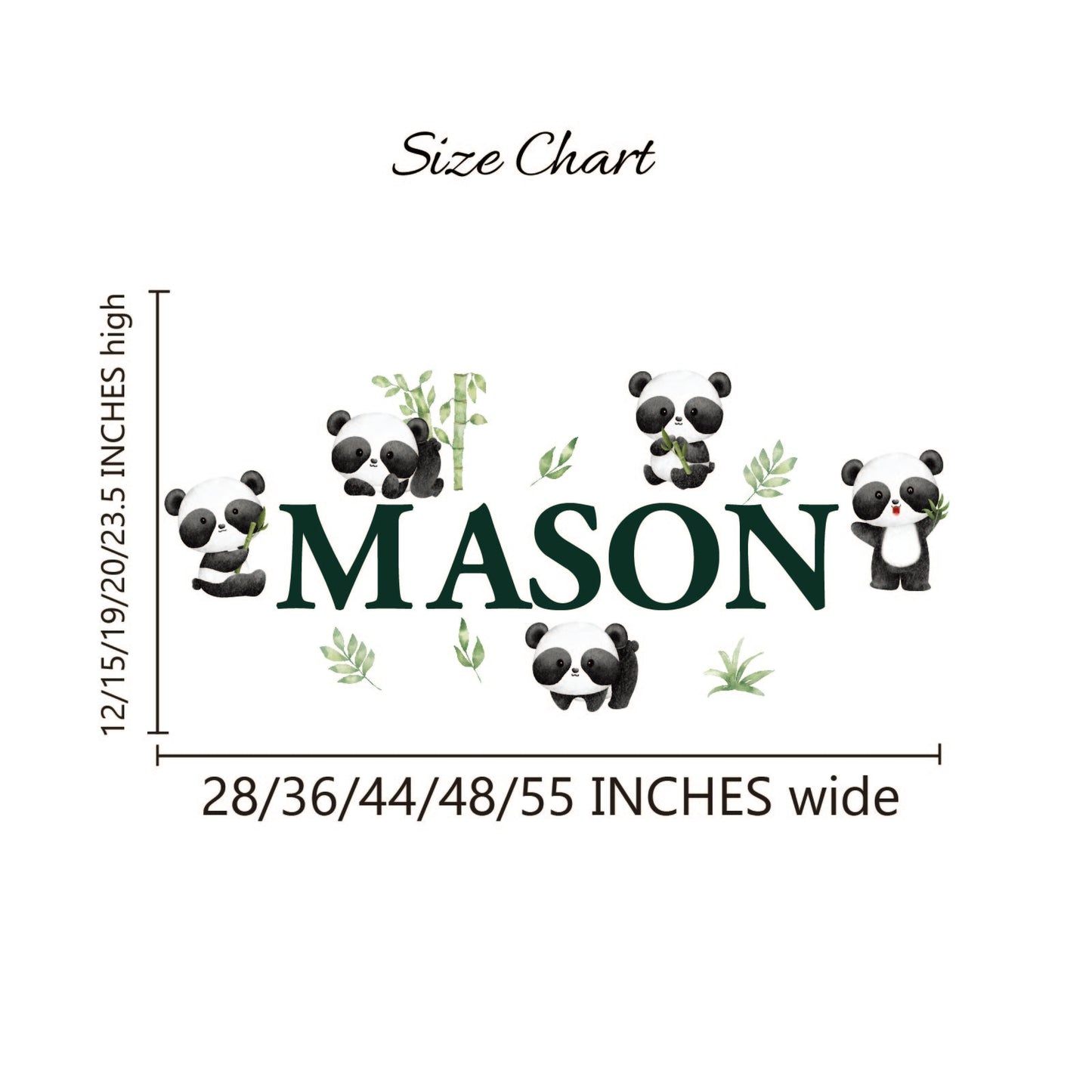YKLT panda wall decal - easy apply mural sticker for baby room
